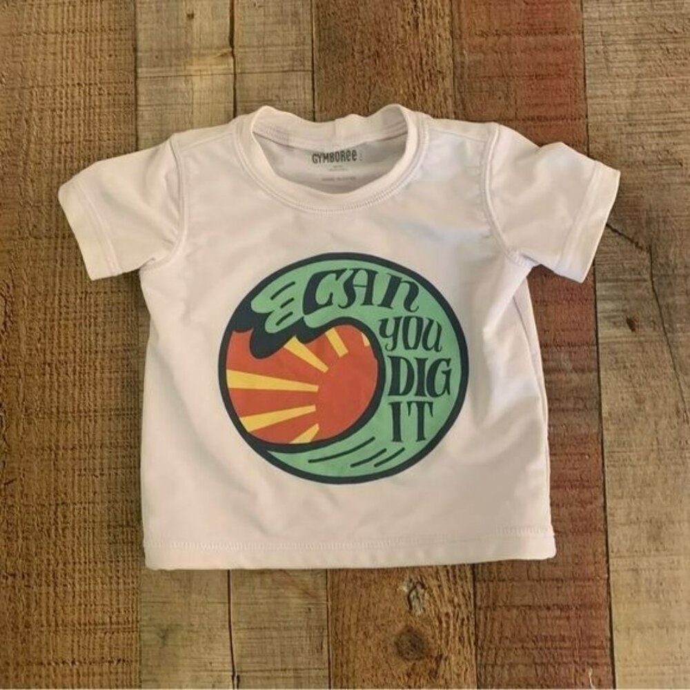 Gymboree baby gender neutral rashguard in white with sun -0/3M